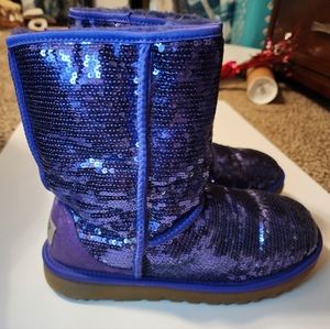 UGG Austrailia Classic Short Boots - Sparkle Purple, size 9